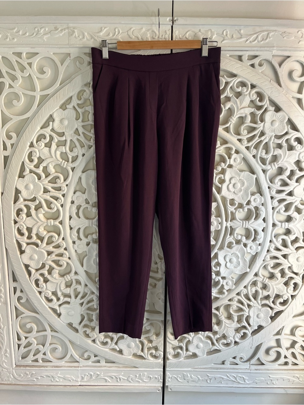 Babaton Tapered Dress Pants Size 4 Plum Purple Japanese Fabric Career Work Pant